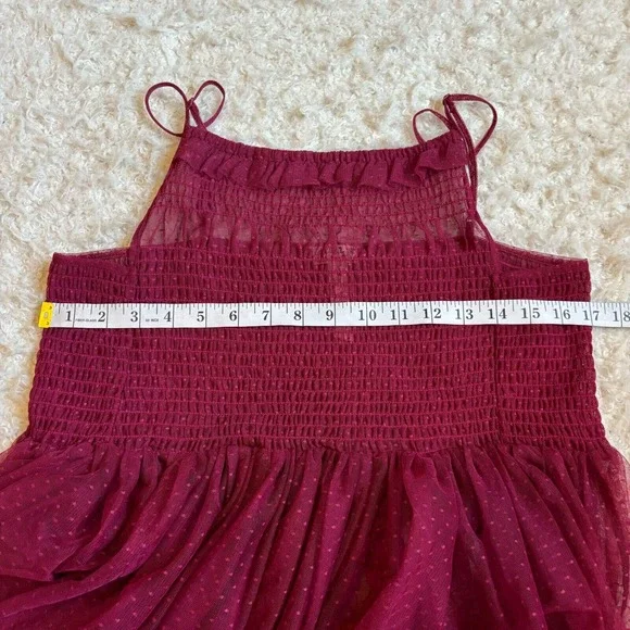 Free People Intimately Women's L Can't Stop Won't Stop Mesh Slip Dress Burgundy - Picture 8 of 12